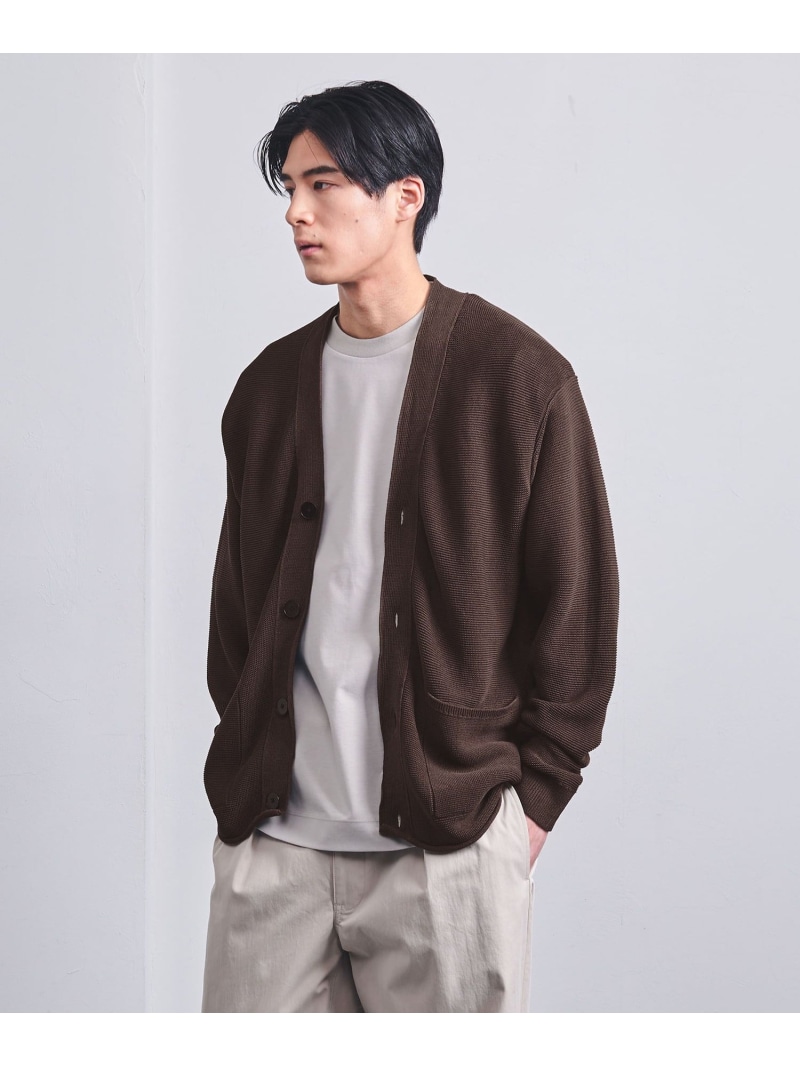 【SALE／60%OFF】UNITED ARROWS ペーパーヤーン Vネック カーディガン ユナイテッドアローズ アウトレット トップス カーディガン グレー ブラウン【RBA_E】【送料無料】