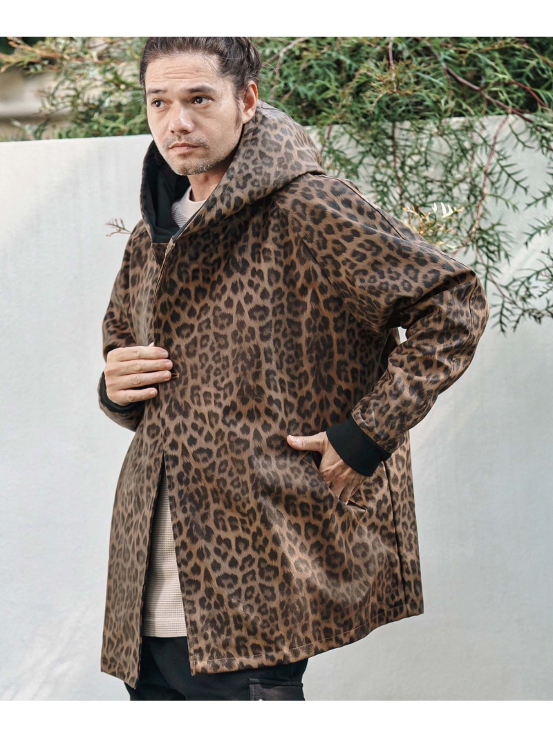 CAMBIO mj10838- Leopard Synthetic Leather Poncho Like Jacket ポンチョ風ジャケット カンビオ ジャケット・アウター その他のジャケット・アウター ブラウン グレー【送料無料】