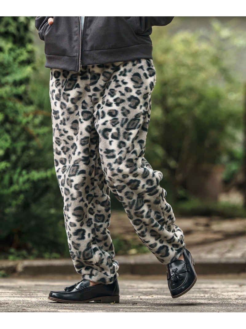 CAMBIO mp13801- Leopard Short Fur Jogger Pants ジョガーパンツ カンビオ パンツ その他のパンツ ブラウン ベージュ ホワイト【送料無料】｜ Fashion Men