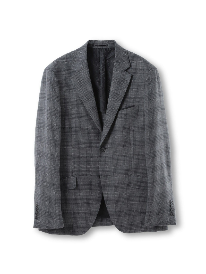 【SALE／50%OFF】MEN\u0027S BIGI ミックスヤーンブッチャーチェックジャケット メンズ ビギ ジャケット・アウター テーラードジャケット・ブレザー 薄墨色 米国海軍【RBA_E】【貨物輸送無料】