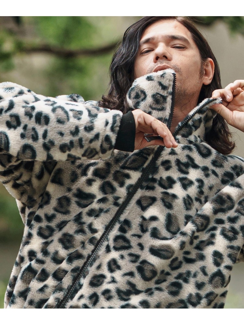 CAMBIO mj10837- Leopard Short Fur High Neck Blouson ハイネックブルゾン カンビオ ジャケット・アウター その他のジャケット・アウター ホワイト ベージュ ブラウン【送料無料】