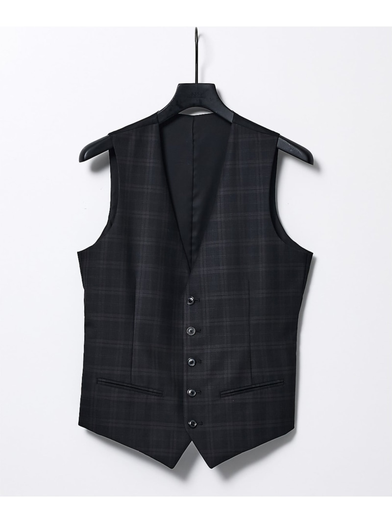 【SALE/30%OFF】5351POUR LES HOMMES ブラックチェックジレ ゴーサンゴーイチプールオム トップス ベスト・ジレ ブラック【RBA_E】【送料無料】