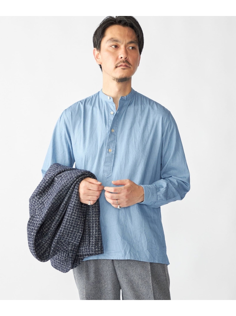 【SALE／30%OFF】SHIPS MEN 【SHIPS別注】Salvatore Piccolo: シャンブレー プルオーバー バンド シャツ シップス トップス シャツ・ブラウス【RBA_E】【送料無料】｜ Fashion Men