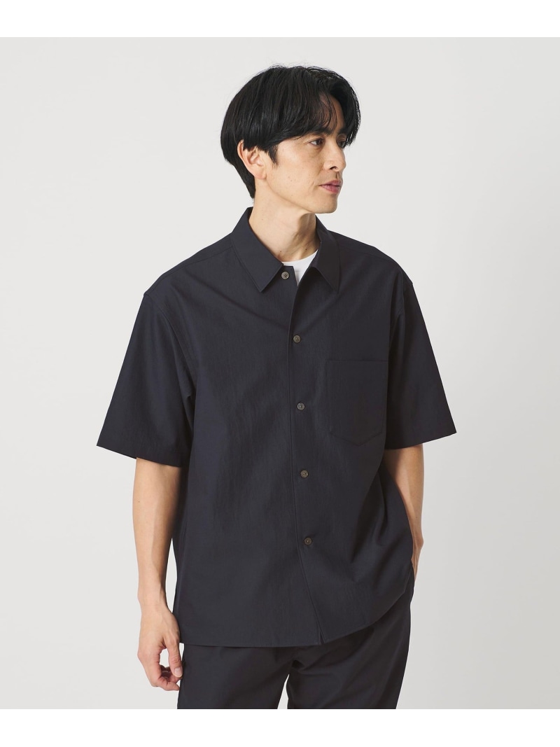 BEAUTY&YOUTH UNITED ARROWS KOMATSU PACK キャンプカラー ショートスリーブ シャツ GRANDE型 セットアップ対応 撥水 ウォッシャブル ビューティー&ユース ユナイテッドアローズ トップス シャツ・ブラウス グレー ネイビー【送料無料】| Fashion Men