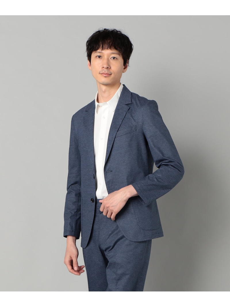 【SALE／30%OFF】COMME CA MEN 【セットアップ対応】エアードットジャージープリント パッチポケットジャケット コムサメン ジャケット・アウター テーラードジャケット・ブレザー ネイビー グレー【RBA_E】【送料無料】
