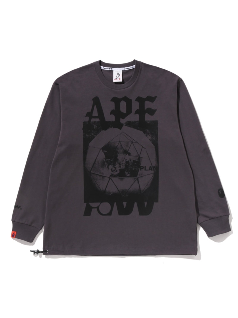 A BATHING APE BAPE BY KAZUKI KURAISHI “APE PAW GEO” LONG SLEEVES TEE ア ベイシング エイプ トップス カットソー・Tシャツ ホワイト グレー【送料無料】