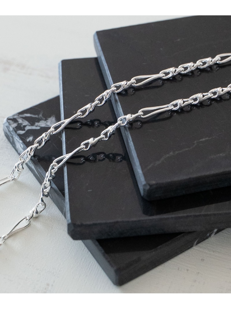 SENTI TWISTED CHAIN MAG NECKLACE ツイストチェーンマグネットネックレス コンポジット アクセサリー・腕時計 ネックレス ブラック シルバー【先行予約】*【送料無料】