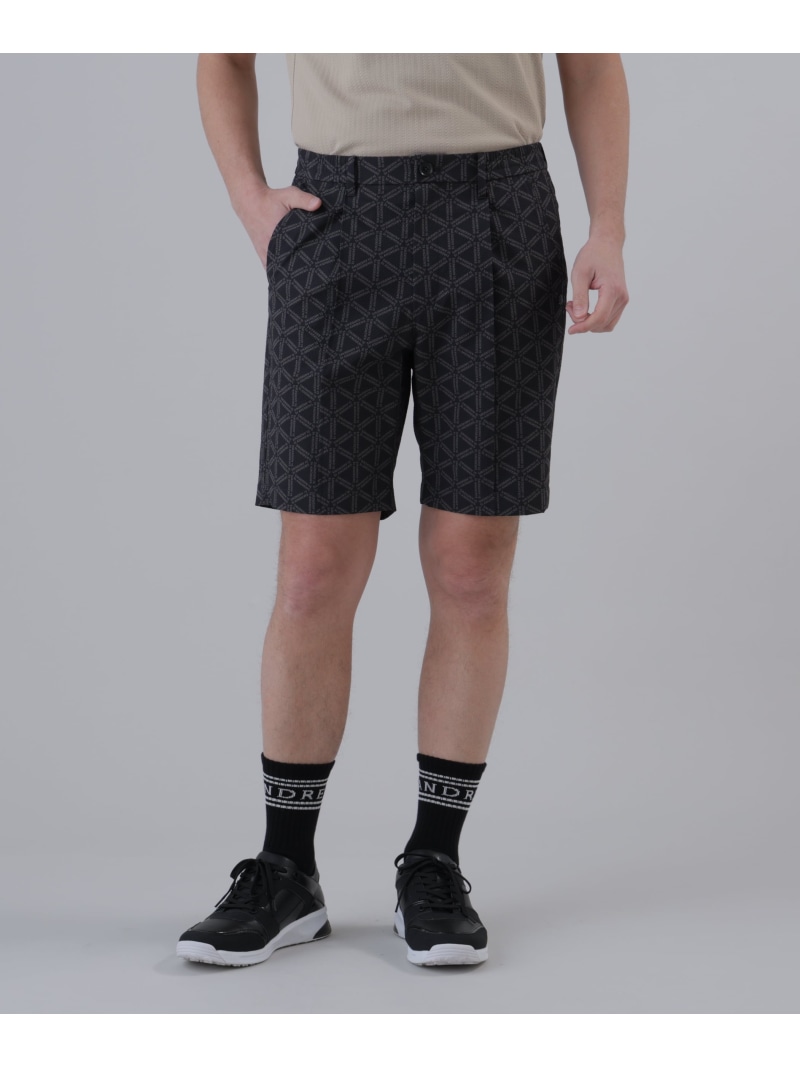 【SALE／30%OFF】St ANDREWS トライアングルロゴプリントショートパンツ (MENS) セントアンドリュース トップス ベスト・ジレ ベージュ ブラック【RBA_E】【送料無料】｜ Fashion Men