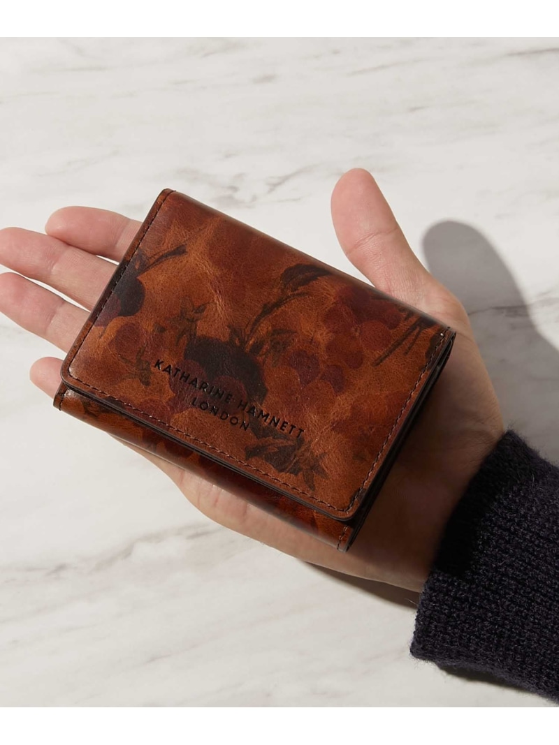 KATHARINE HAMNETT LONDON KATHARINE HAMNETT LONDON ｜PANSY キーリング付き カートケース リバースプロジェクトストア 財布・ポーチ・ケース 名刺入れ・カードケース グレー ブラウン イエロー【送料無料】