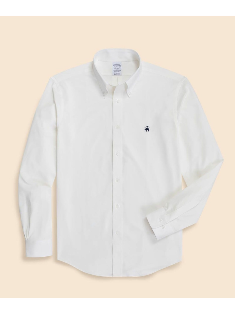 【SALE／20%OFF】BROOKS BROTHERS スーピマコットン GFロゴ 46ゲージニット カジュアルシャツ Regular Fit ブルックス ブラザーズ トップス シャツ・ブラウス ホワイト ブルー【RBA_E】【送料無料】