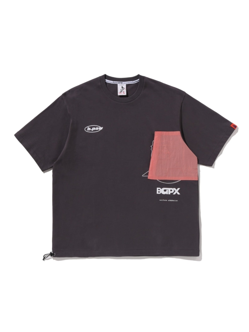 A BATHING APE BAPE BY KAZUKI KURAISHI “BAPX” POCKET SHORT SLEEVES TEE ア ベイシング エイプ トップス カットソー・プルオーバー 薄墨色 白いこと【貨物輸送無料】