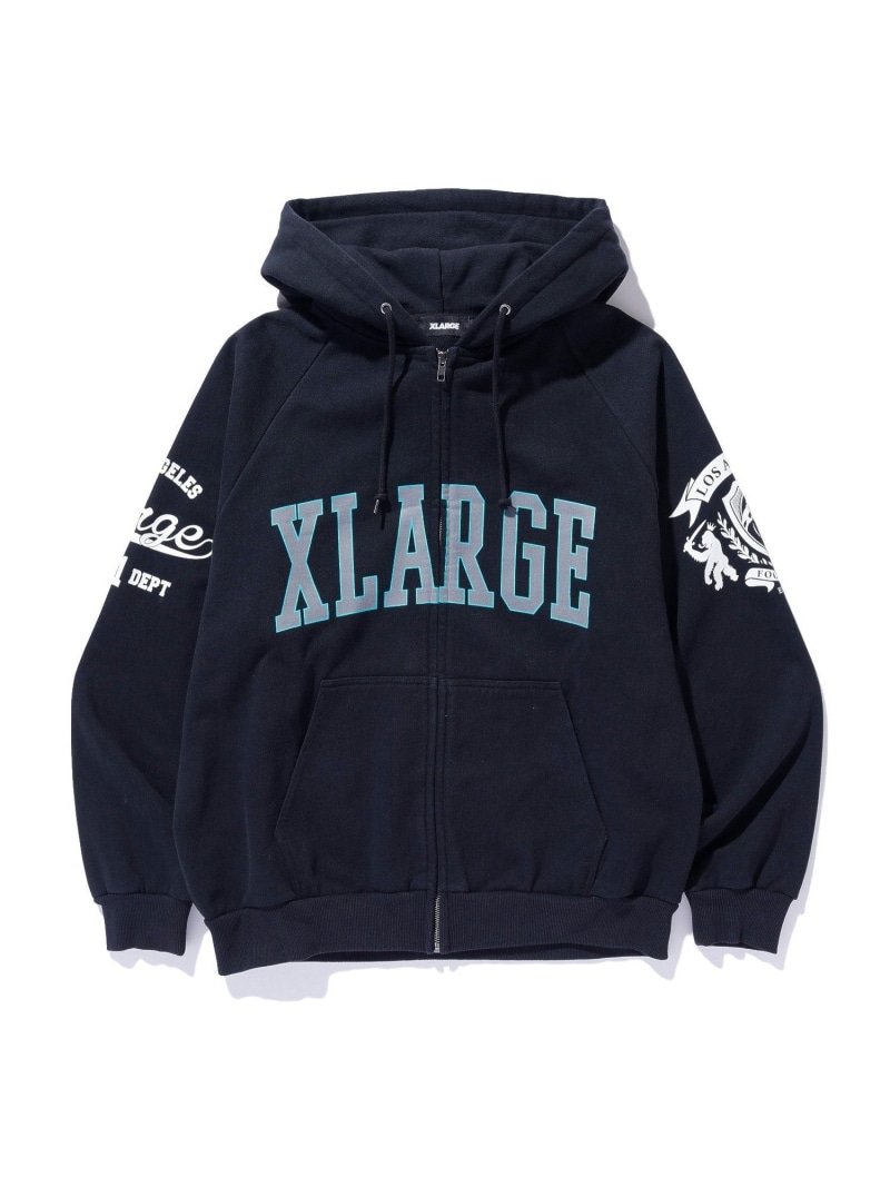 XLARGE RAGLAN ZIP UP HOODED SWEATSHIRT エクストララージ トップス パーカー・フーディー 緑であること 米国海軍 黒いこと【貨物輸送無料】 パーカー-トップス
