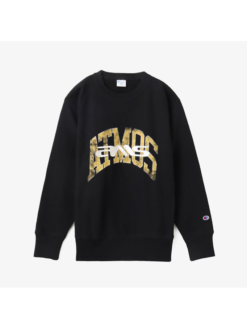 atmos Champion x atmos REVERSE WEAVE Crew Neck Sweatshirt BLACK アトモス トップス スウェット・トレーナー 黒いこと【貨物輸送無料】