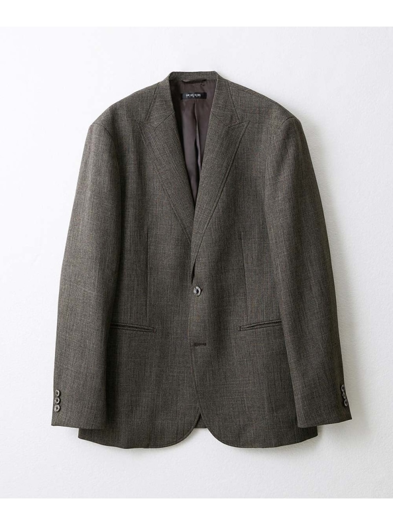 【SALE／50%OFF】MICHEL KLEIN HOMME ツィード調否色合い上衣 ミッシェルクランオム ジャケット・アウター テーラードジャケット・ブレザー 薄墨色 赤銅色【RBA_E】【貨物輸送無料】