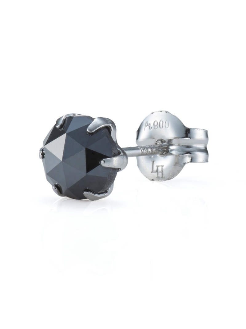 LION HEART Petite Modern ブラックダイヤモンドピアス(L大きさ/0.5CT) 百獣の王ハート形 付属品・ウオッチ ピアス 黒いこと【貨物輸送無料】