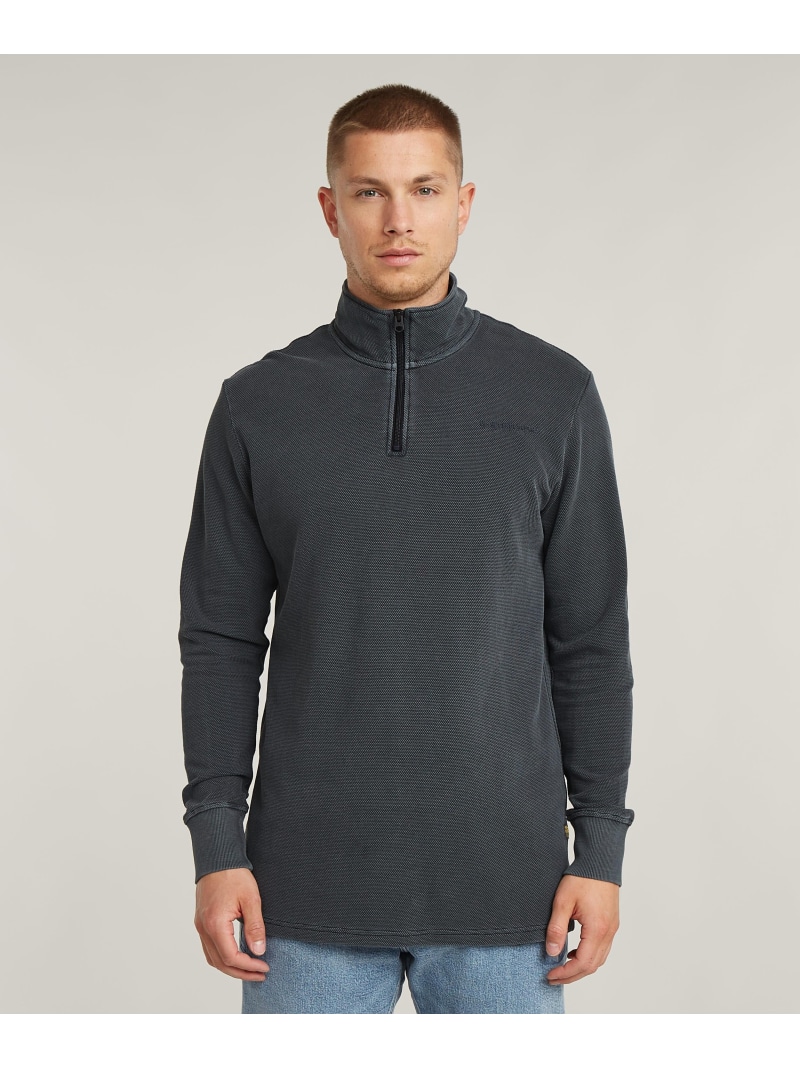 【SALE／30%OFF】G-Star RAW 【堅苦しさ販売店】Overdyed Half Zip Tweeter/ヴィンテージライクオーバーダイハーフジップライトウェイトスウェット/ロング捩りプルオーバー ジースターロゥ トップス カットソー・プルオーバー 米国海軍【RBA_E】【貨物輸送無料】