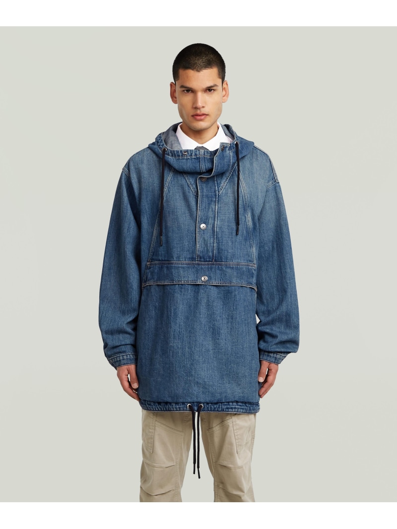 【SALE／40%OFF】G-Star RAW 【公式ショップ】Parachute Hooded Anorak/ミリタリーディテールヴィンテージライクデニムアノラックジャケット ジースターロゥ ジャケット・アウター デニムジャケット ブルー【RBA_E】【送料無料】