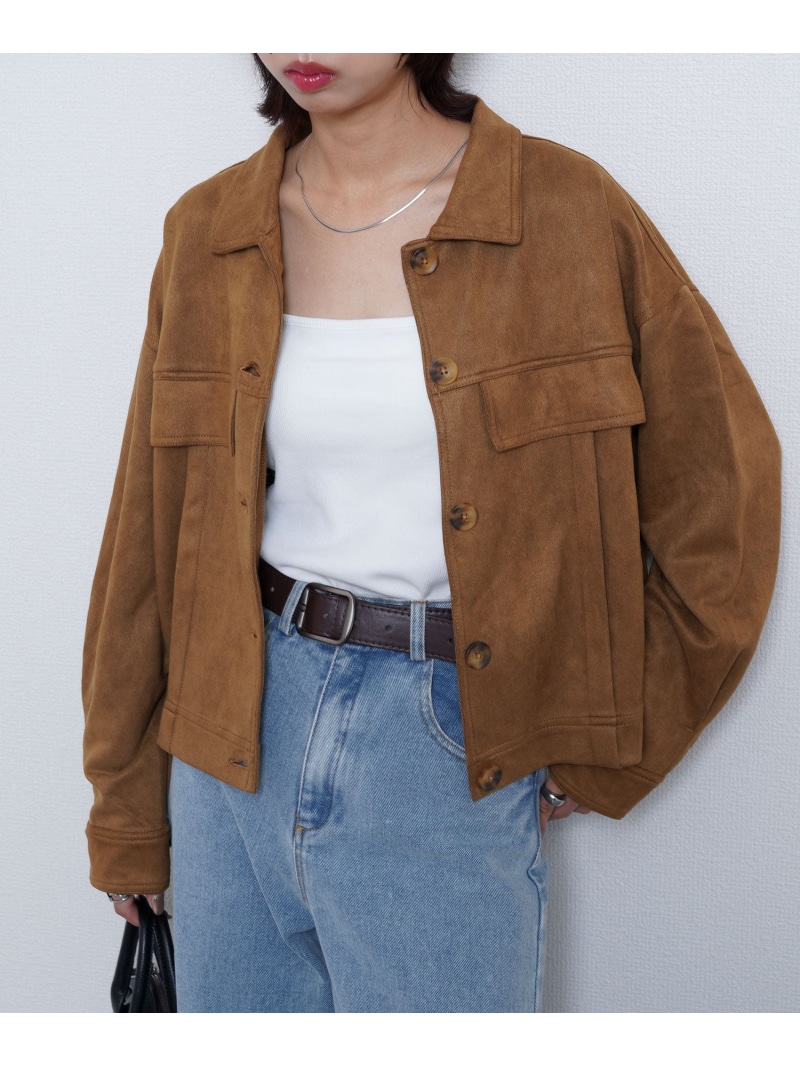 Chillfar スエードオーバーシャツ チルファー ジャケット・アウター ブルゾン・ジャンパー ブラウン ブラック【送料無料】