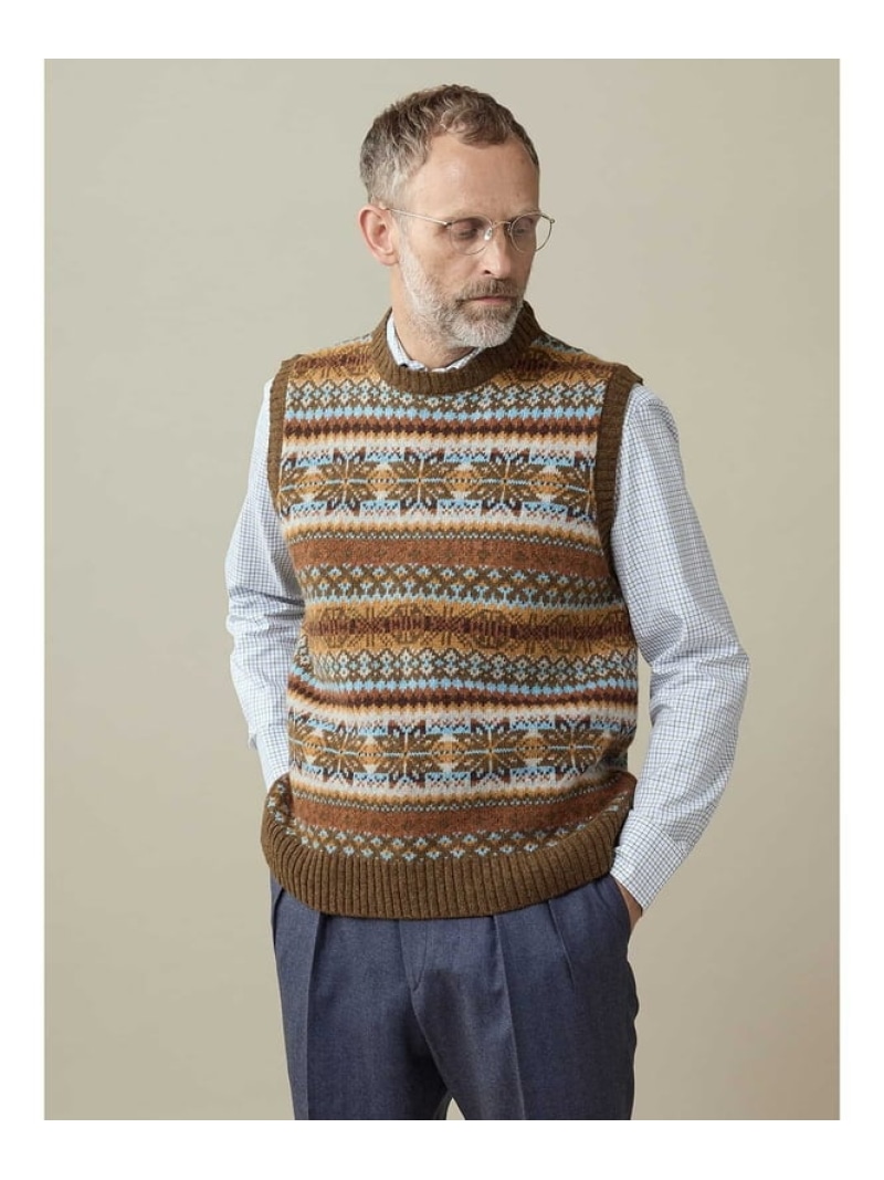 【SALE／30%OFF】Aquascutum MEN 【UK Traditional】Sleeveless Fair-isle Knit アクアスキュータム トップス 編み物【RBA_E】【貨物輸送無料】