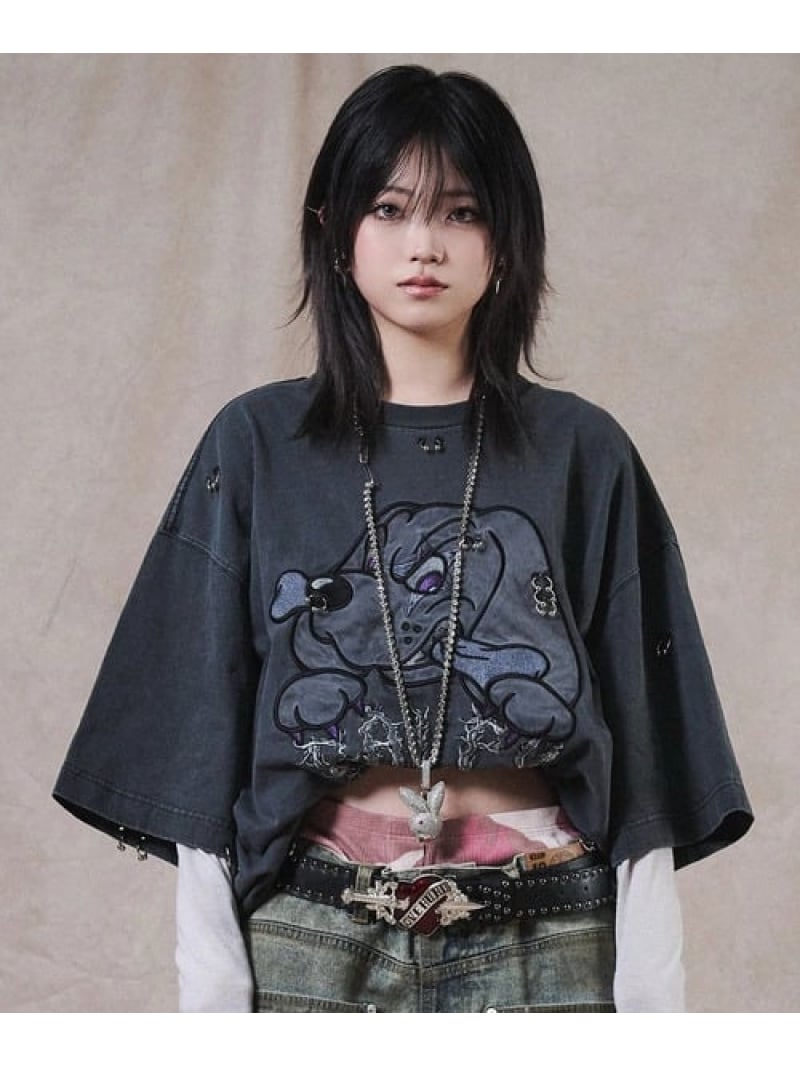 SELECT BRANDS GALFY/ガルフィー バチバチピアスTee SS(MENS) ジャックローズ トップス カットソー・Tシャツ ブラック グレー【送料無料】