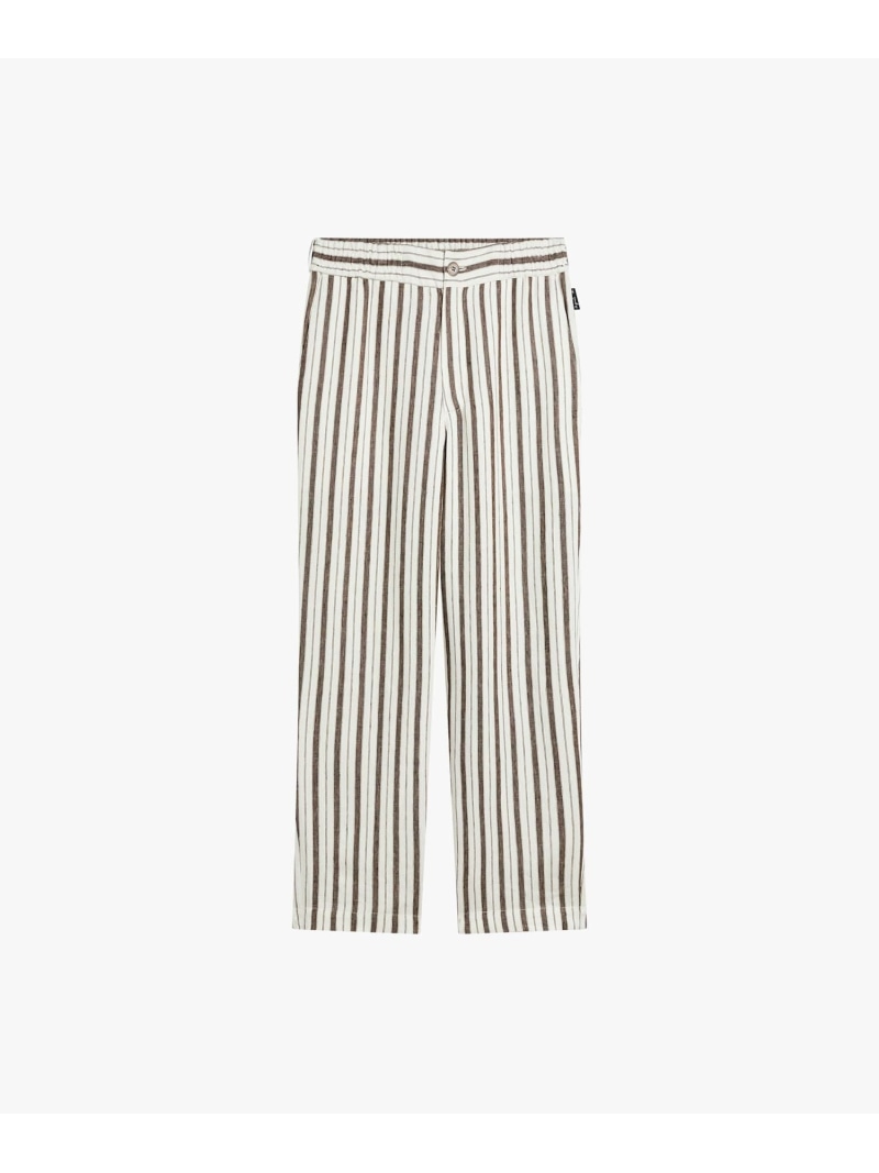 agnes b. HOMME メンズ ストライプ リネン ワイドパンツ "Julen" アニエスベー パンツ その他のパンツ ブラウン【送料無料】｜ Fashion Men 23,415円