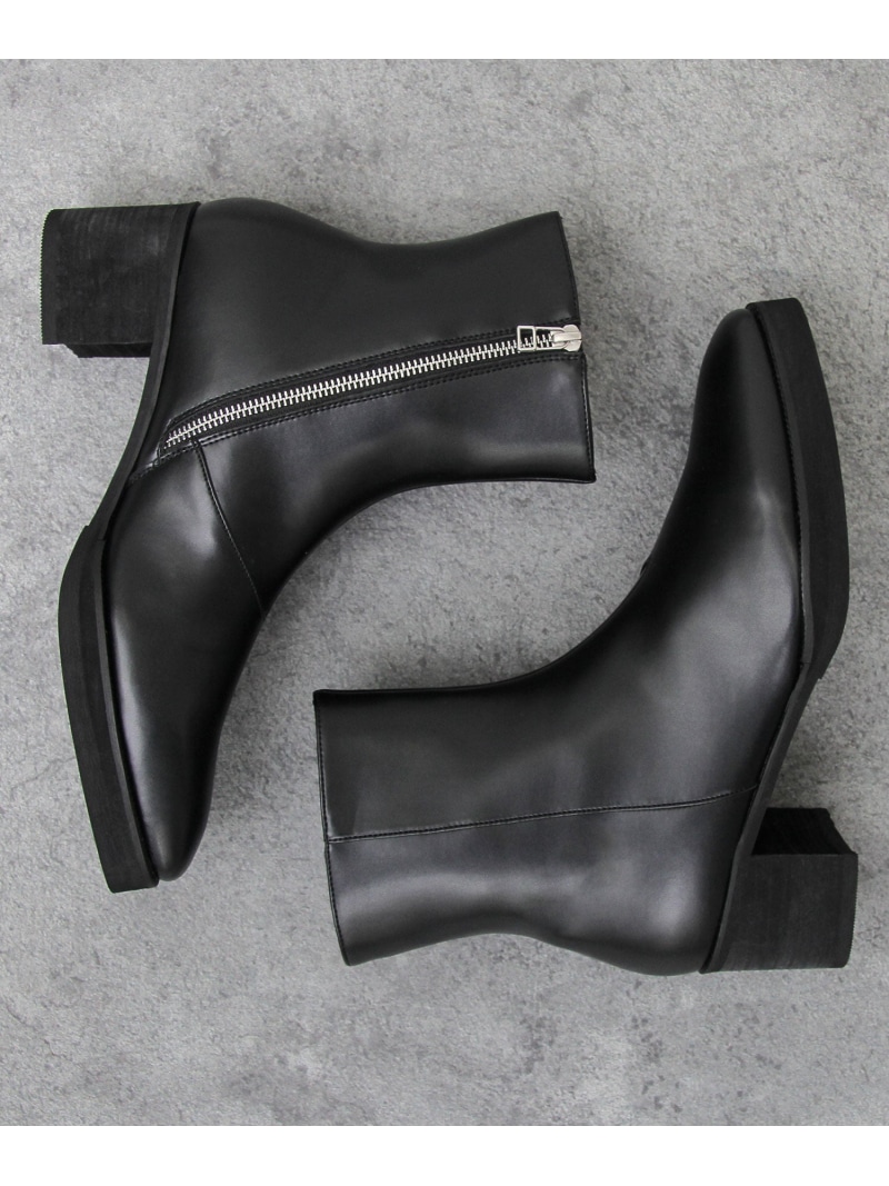 glabella ブーツ メンズ サイドジップ 踵 高め 黒 グラベラ glabella エー.エム.エス. シューズ・靴 ブーツ 黒いこと【貨物輸送無料】