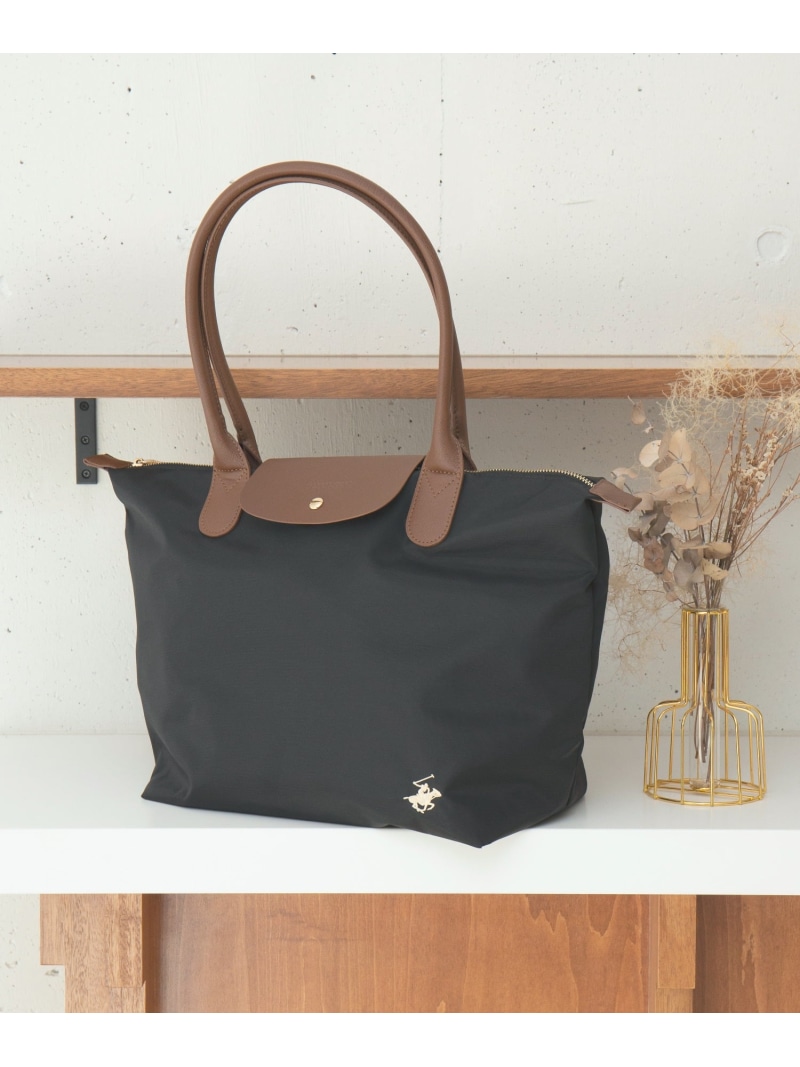 【SALE／30%OFF】BEVERLY HILLS POLO CLUB BEVERLY HILLS POLO CLUB/【別注】ナイロンPUハンドルトート 大 ポロ セットアップセブン バッグ トートバッグ グレー ネイビー ブラック【RBA_E】【先行予約】*【送料無料】