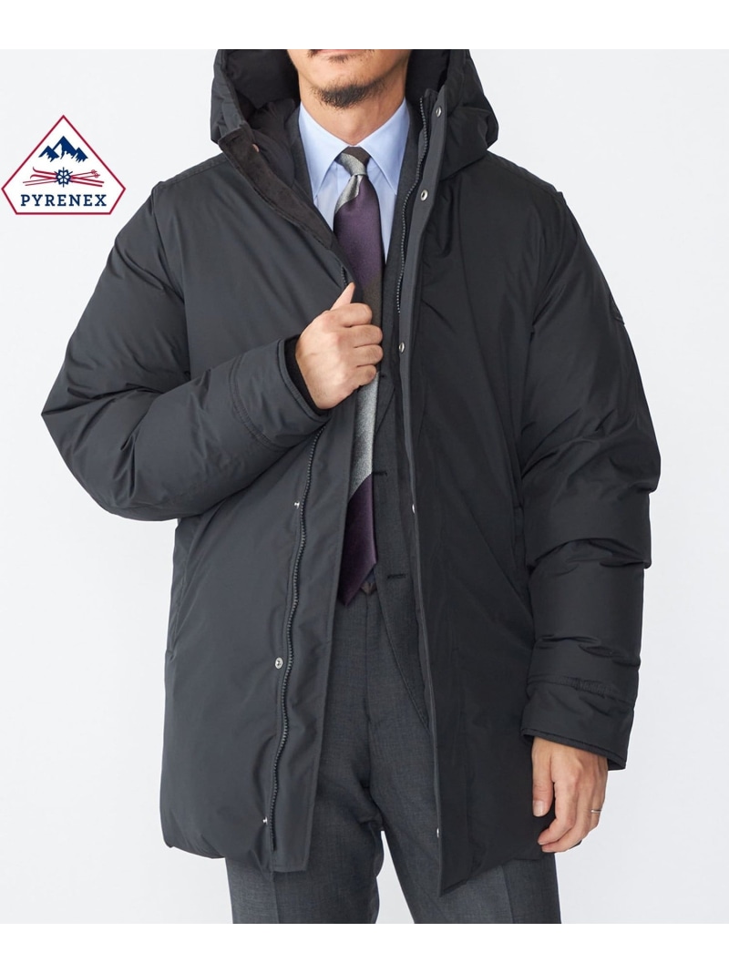 SHIPS MEN 【SHIPS別注】PYRENEX: ミニリップストップ ダウンジャケット PAU シップス ジャケット・アウター ダウンジャケット・ダウンベスト ネイビー ブラック【送料無料】