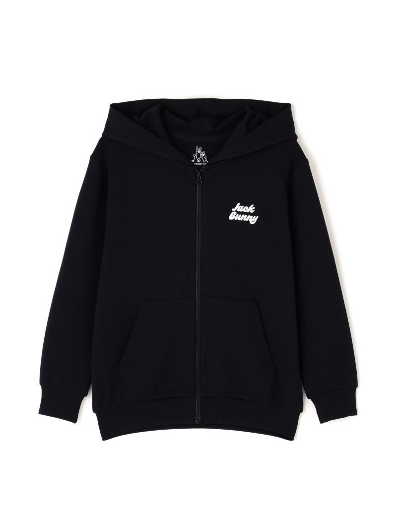 ジャックバニー ジップパーカー イエロー×黒 ジップロゴ 凹凸生地 ブルゾン レディース 2(L) ゴルフウェア Jack Bunny ジャックバニー パーカー（メンズウェア｜ウェア）：ゴルフ