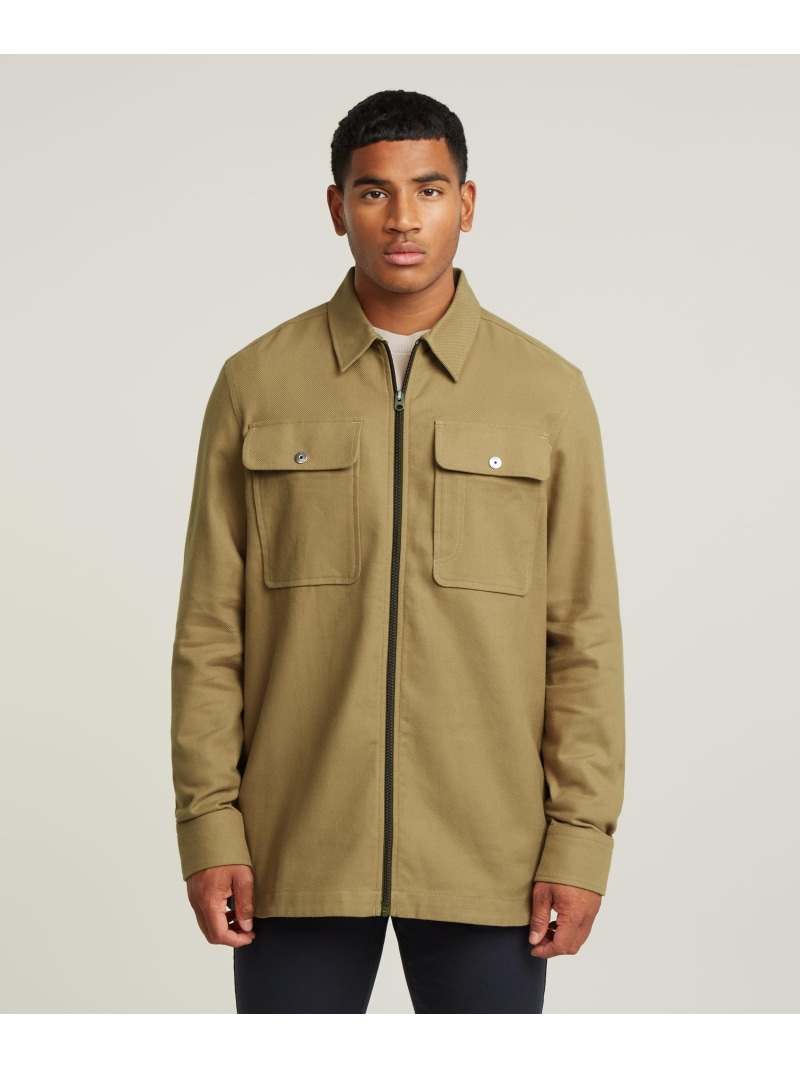 【SALE／30%OFF】G-Star RAW 【堅苦しさ販売店】GPO Zip Overshirt/ジップアップシャツジャケット ジースターロゥ ジャケット・アウター 上衣・前掛け ベージュ【RBA_E】【貨物輸送無料】