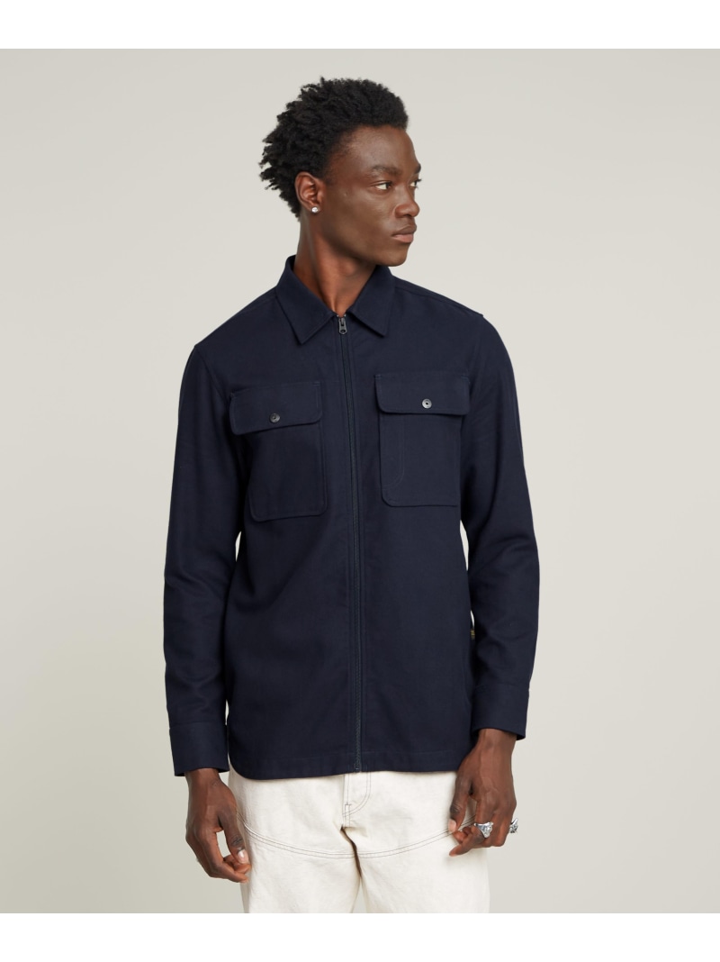 【SALE／30%OFF】G-Star RAW 【堅苦しさ販売店】GPO Zip Overshirt/ジップアップシャツジャケット ジースターロゥ ジャケット・アウター 上衣・前掛け 米国海軍【RBA_E】【貨物輸送無料】