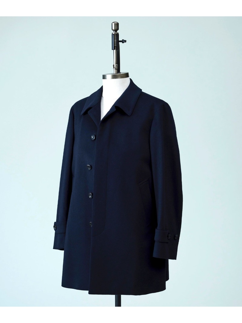 J.PRESS ウールとカシミヤの品格素材【定番】ウールカシミヤビーバー ドレスショートコート_25年モデル ジェイプレス ジャケット・アウター ステンカラーコート ネイビー ブラウン【送料無料】