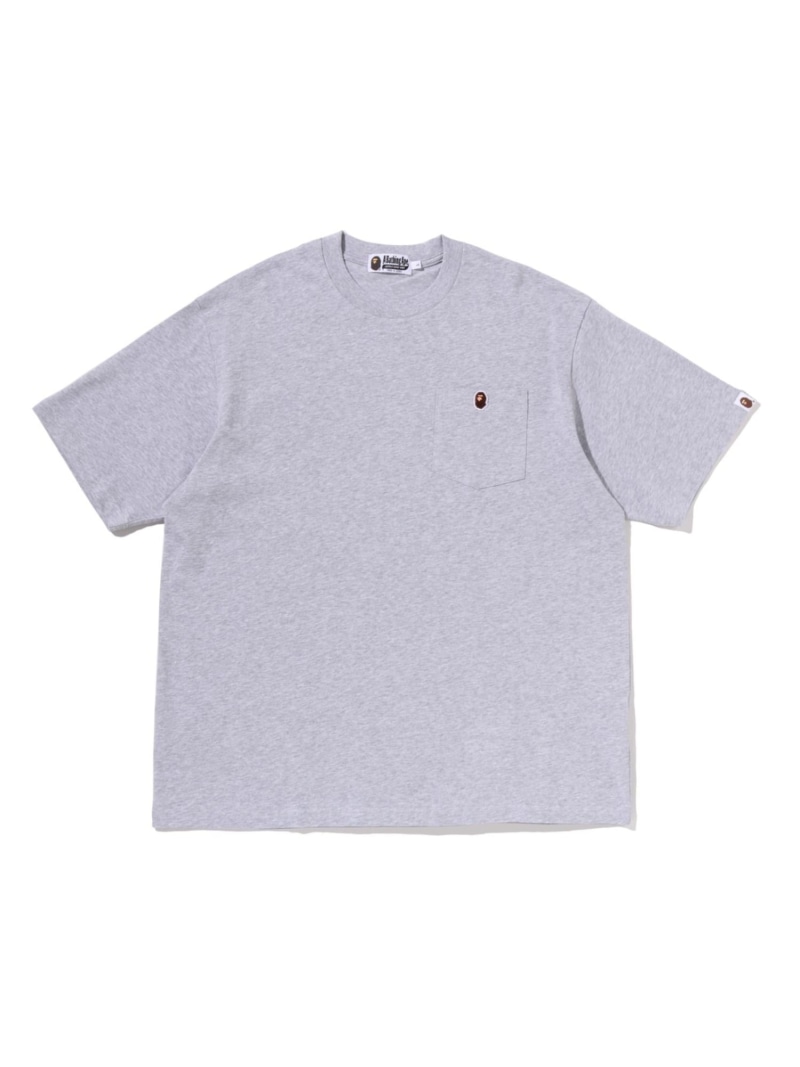 A BATHING APE ONE POINT RELAXED FIT POCKET TEE ア ベイシング エイプ トップス カットソー・プルオーバー 薄墨色 白いこと 米国海軍【貨物輸送無料】
