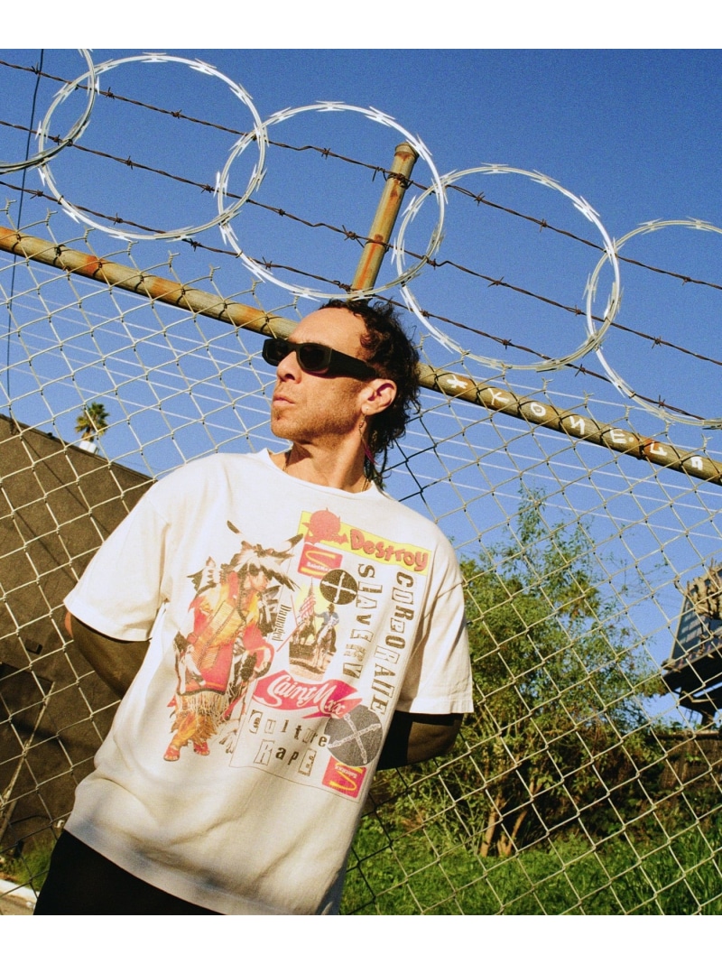 ROYAL FLASH SAINT MICHAEL/セントマイケル/JR_SS T-SHIRT / DESTROY / WHITE ロイヤルフラッシュ トップス カットソー・Tシャツ ホワイト【送料無料】
