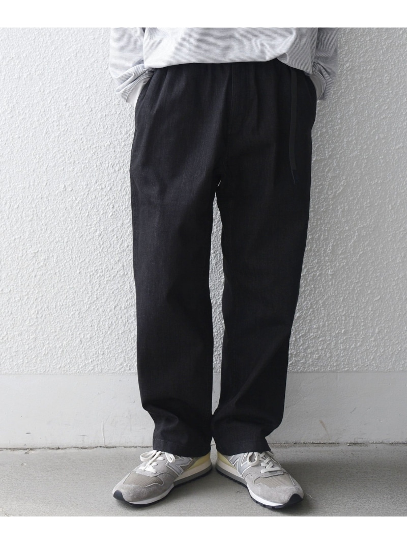 SHIPS any 【SHIPS any別注】Gramicci: ルーズ テーパード ストレッチ デニム パンツ ◆ シップス パンツ ジーンズ・デニムパンツ ブラック ネイビー【先行予約】*【送料無料】｜ Fashion Men