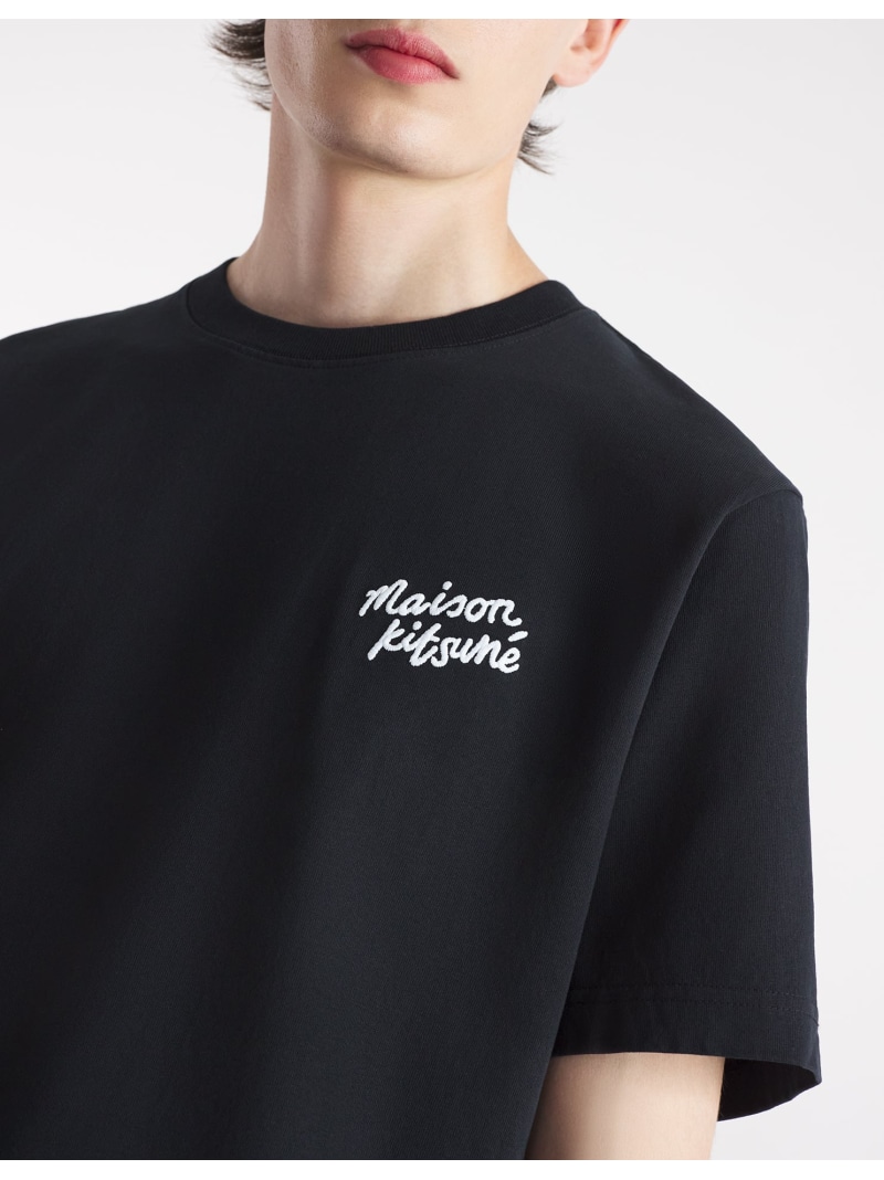 Maison Kitsune MAISON KITSUNE/(M)MAISON KITSUNE HANDWRITING COMFORT T-SHIRT メゾン キツネ トップス カットソー・Tシャツ ブラック ホワイト【送料無料】| Fashion Men