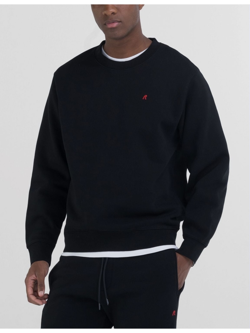 【SALE／50%OFF】REPLAY RED LOGO コットンポリスウェットシャツ リプレー トップス スウェット・トレーナー 薄墨色 黒いこと 緑であること【RBA_E】【貨物輸送無料】