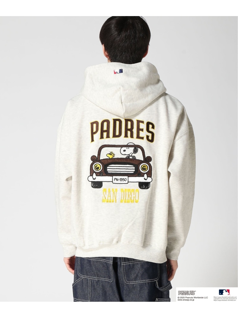 【SALE／10%OFF】PEANUTS PEANUTS/(M)MLB PEANUTS ジップパーカー ジーンズメイト トップス パーカー・フーディー 青碧 薄墨色 白いこと【RBA_E】【貨物輸送無料】