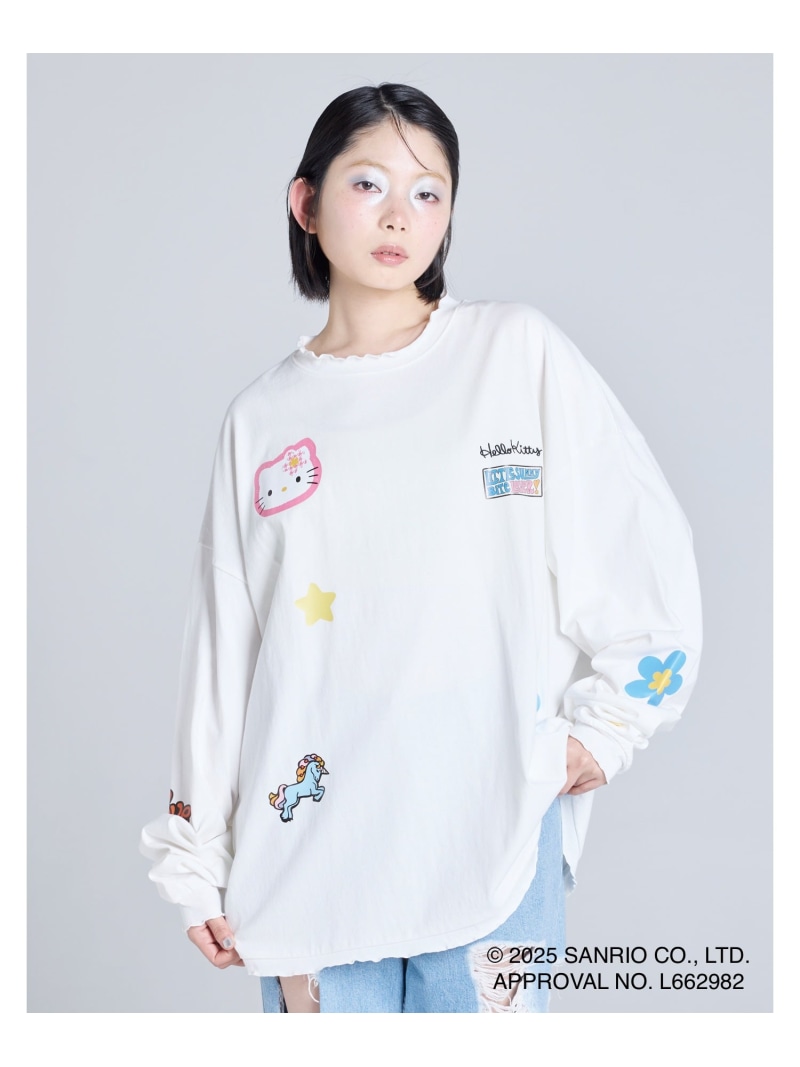 【SALE／2%OFF】realize select hello kitty x little sunny bite top レアリゼ トップス カットソー・プルオーバー 白いこと サクラ色【RBA_E】【貨物輸送無料】