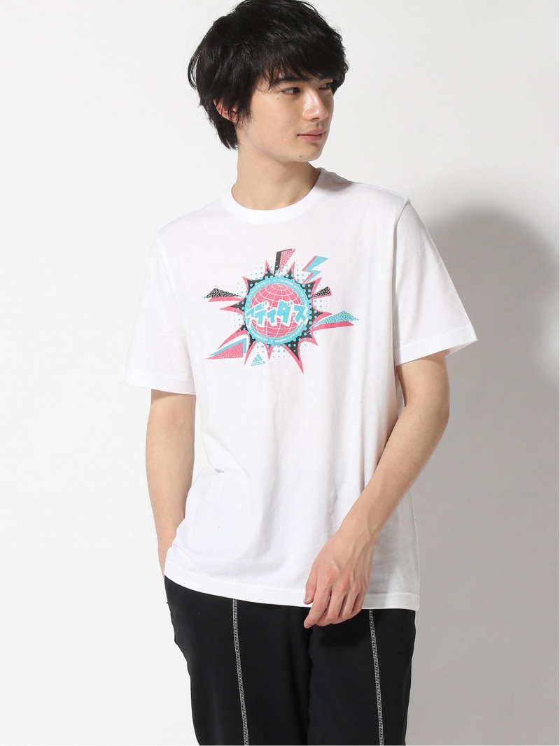 楽天市場 Sale 50 Off Adidas Sports Performance カタカナ 半袖tシャツ Katakana Tee アディダス アディダス カットソー Tシャツ ブラック ホワイト Rba E Rakuten Fashion Men