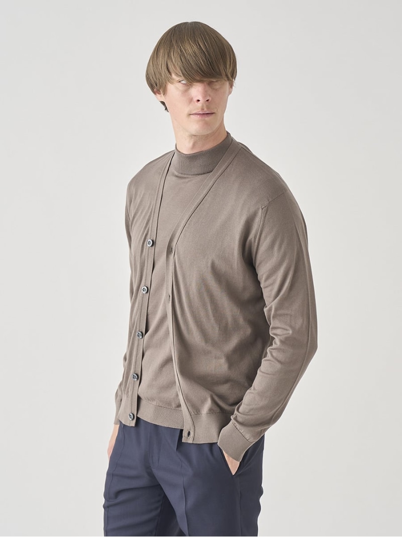 【SALE／30%OFF】JOHN SMEDLEY Vネック長袖コットンニットカーディガン ｜ WISTING ｜ 30G MODERN FIT ジョンスメドレー トップス ニット ベージュ【RBA_E】【送料無料】｜ Fashion Men 28,667円
