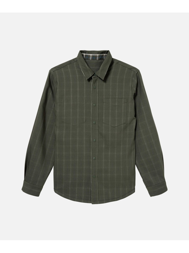 【SALE/50%OFF】AIGLE THERMOLITE サーモライト ロングスリーブリバーシブルシャツ エーグル トップス シャツ・ブラウス グリーン ブルー【RBA_E】【送料無料】