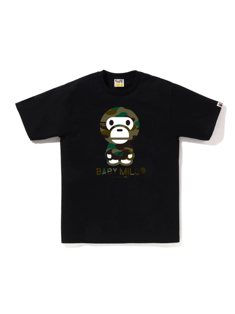 A BATHING APE 1ST CAMO BABY MILO TEE ア ベイシング エイプ トップス カットソー・Tシャツ ブラック ホワイト【送料無料】｜ Fashion Men 9,196円