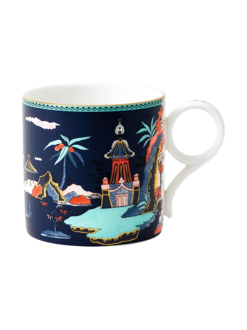 WEDGWOOD [堅苦しさ] ウェッジウッド ワンダーラスト 青色パゴダ コップ L 350ml ウェッジウッド 食器・膳立て物の具・御厨子所備品 グラス・マグカップ・タンブラー 青色【貨物輸送無料】