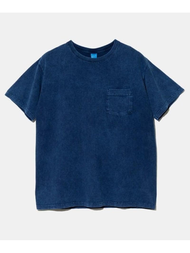 Good On GOOD ON/グッドオン S/S CREW POCKET TEE INDIGO SHAVE (MENS) ゴースローキャラバン トップス カットソー・プルオーバー【貨物輸送無料】