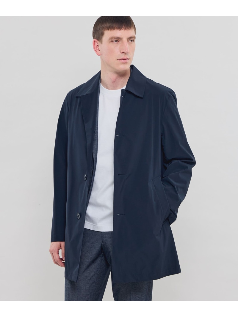 MACKINTOSH LONDON 【DUNFORD SHORT】【FEATHER-TECH PAC】【FLEX NYLON】ストレッチナイロンステンカラーコート マッキントッシュ ロンドン ジャケット・アウター レインコート ネイビー ブルー【送料無料】 50,160円