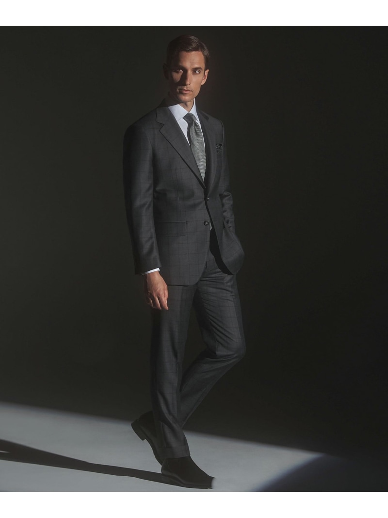 GOTAIRIKU 【ZEGNA/ゼニア】TROFEO/トロフェオ 背広(薄墨色×透かし彫り) ゴタイリク 背広・フォーマル セットアップ背広 薄墨色【貨物輸送無料】