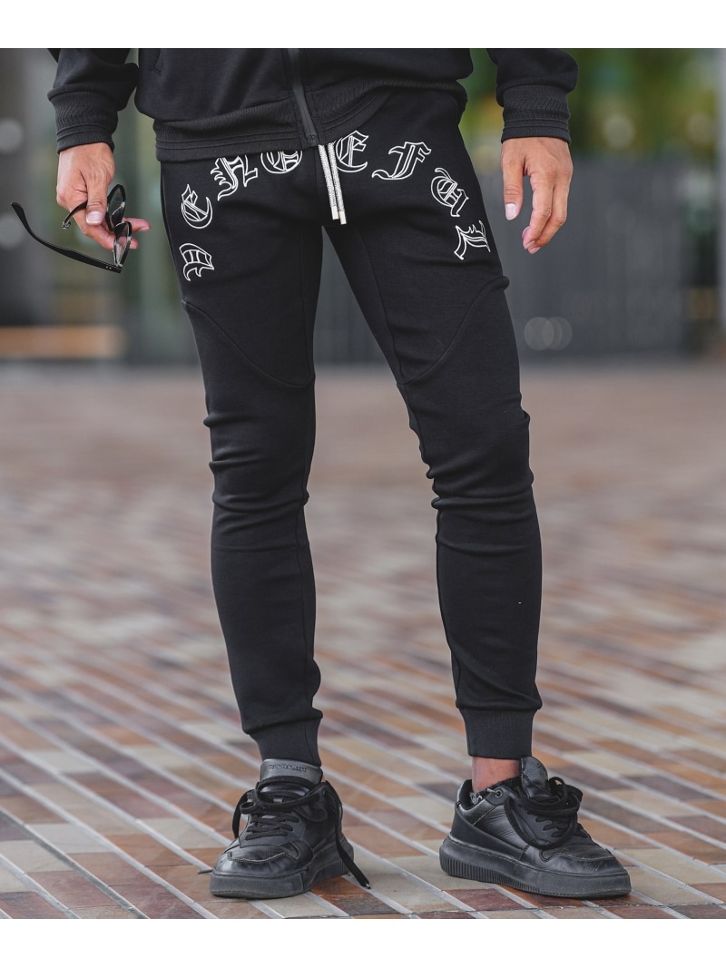 Retro Engine RTEG AL&KS ZIP SWPT アダムスジャグラー パンツ ジャージ・スウェットパンツ ブラック グレー【送料無料】| Fashion Men