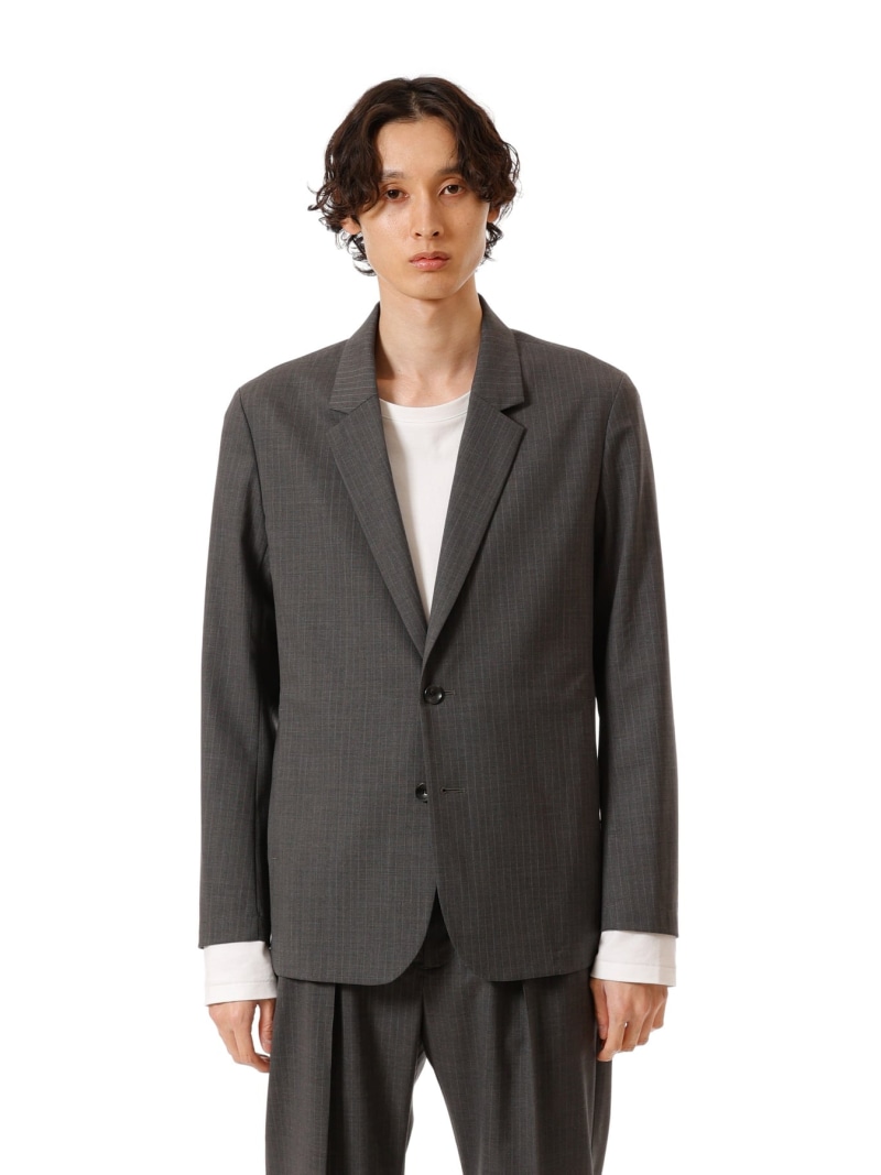 【SALE／40%OFF】ATTACHMENT ポリエステル/ウール/シルクギャバジン 2Bジャケット アタッチメント ジャケット・アウター テーラードジャケット・ブレザー グレー ブラック【RBA_E】【送料無料】