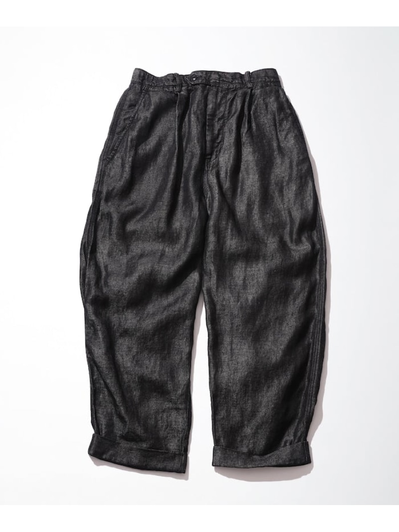 CAHLUMN French Linen Denim 1 Tuck Trousers フリークスストア パンツ その他のパンツ ブラック ネイビー【送料無料】